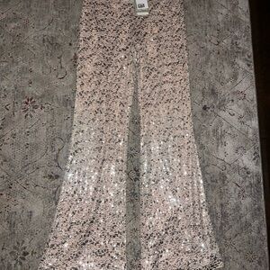 H&M New With Tags Sequin Flare Pants
